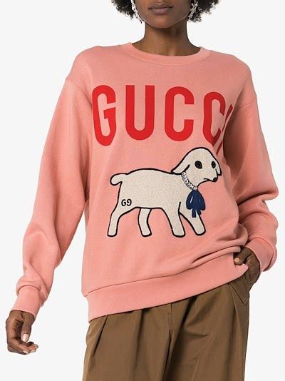 blue white red gucci sweater|Gucci lamb print sweater.